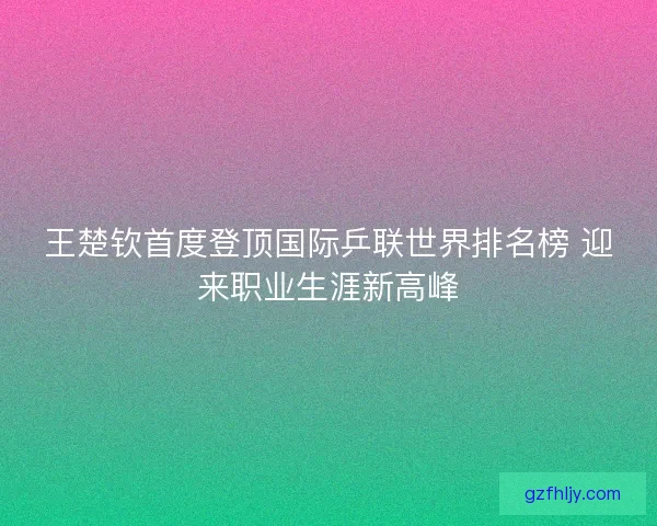 王楚钦首度登顶国际乒联世界排名榜 迎来职业生涯新高峰