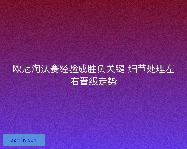欧冠淘汰赛经验成胜负关键 细节处理左右晋级走势 欧冠淘汰赛经验成胜负关键 细节处理左右晋级走势